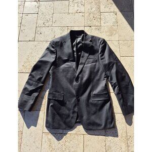 Hugo Boss Mens Super 100 Wool Gray Two-Button Suit Jacket Blazer Size 42R